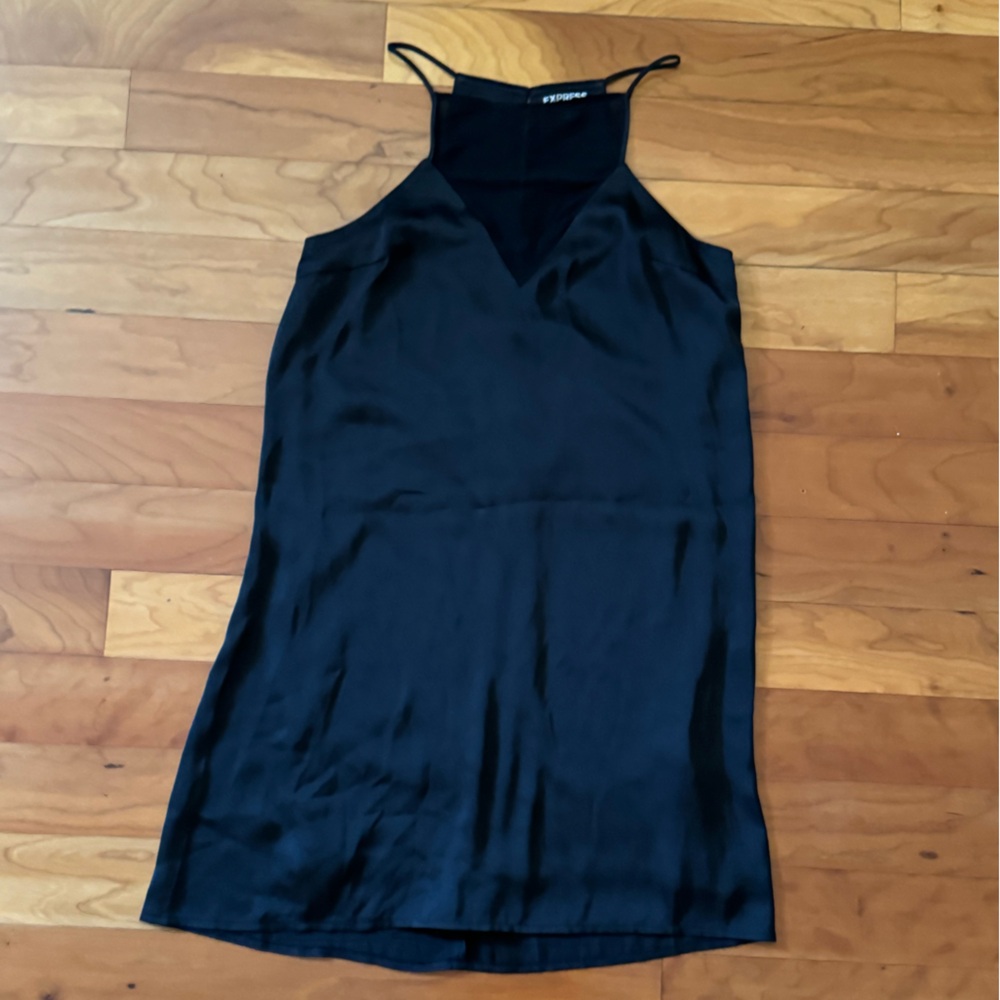 Express Black A-Line Halter Dress 👗
